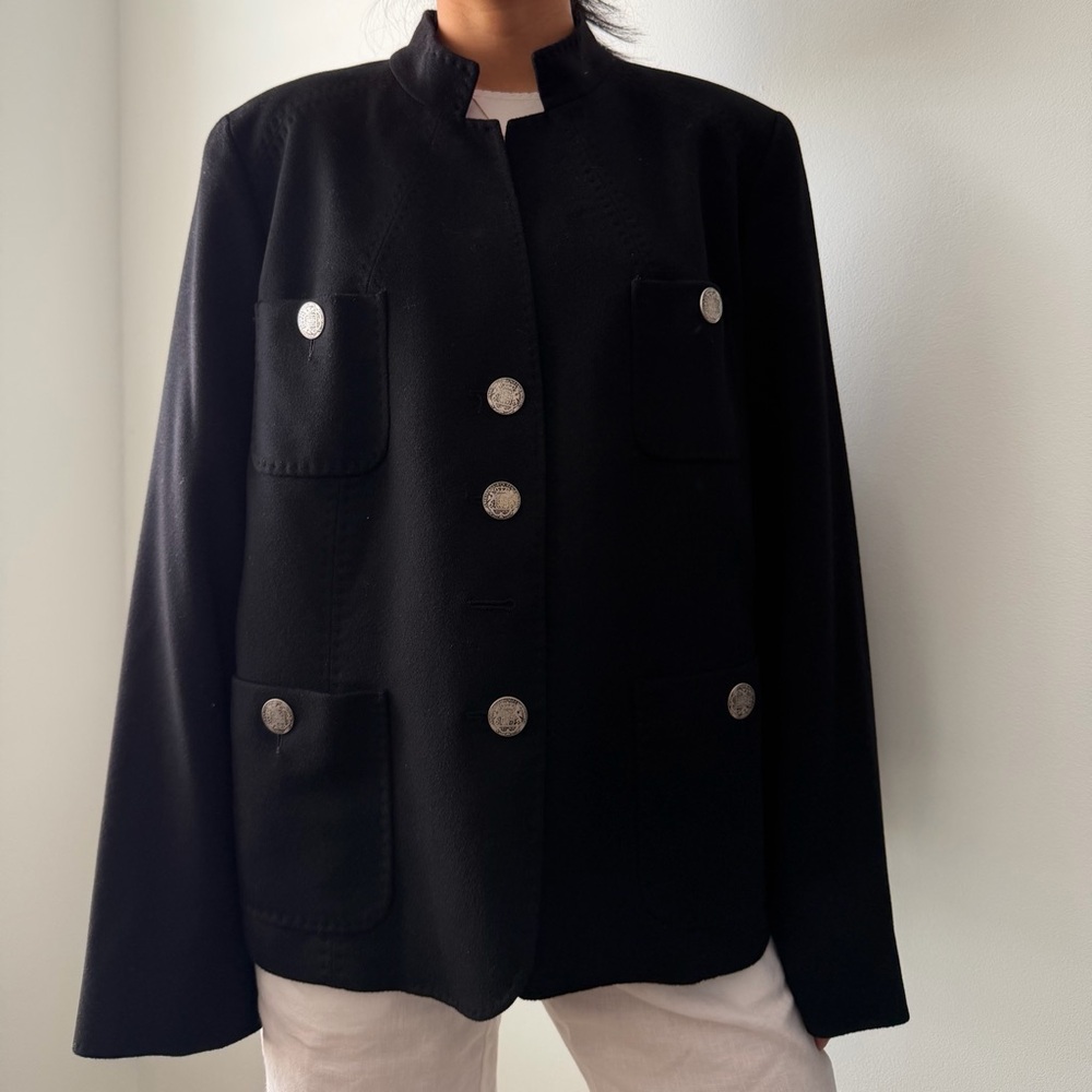 Marina Rinaldi Black Tailored Wool Jacket - Large